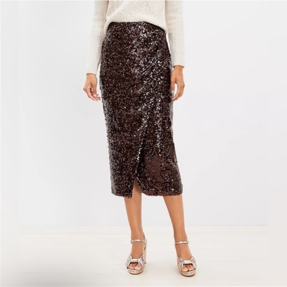 Chocolate Brown sequin skirt - Picture 2 of 4
